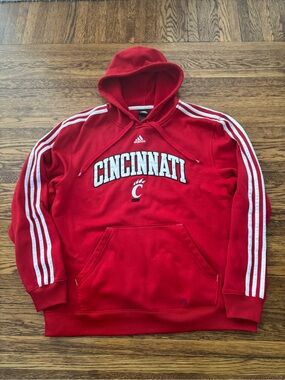 RARE CINCINNATI BEARCATS aAdidas VINTAGE Pullover Hoodie with White 3 Stripes